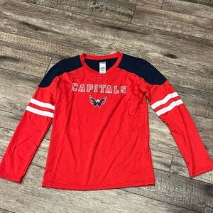 NHL Capitals Red and Black Long Sleeve Tee
